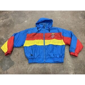 Vintage Jeff Gordon Jacket Mens Large Blue Red NASCAR Racing Dupont 24 90s